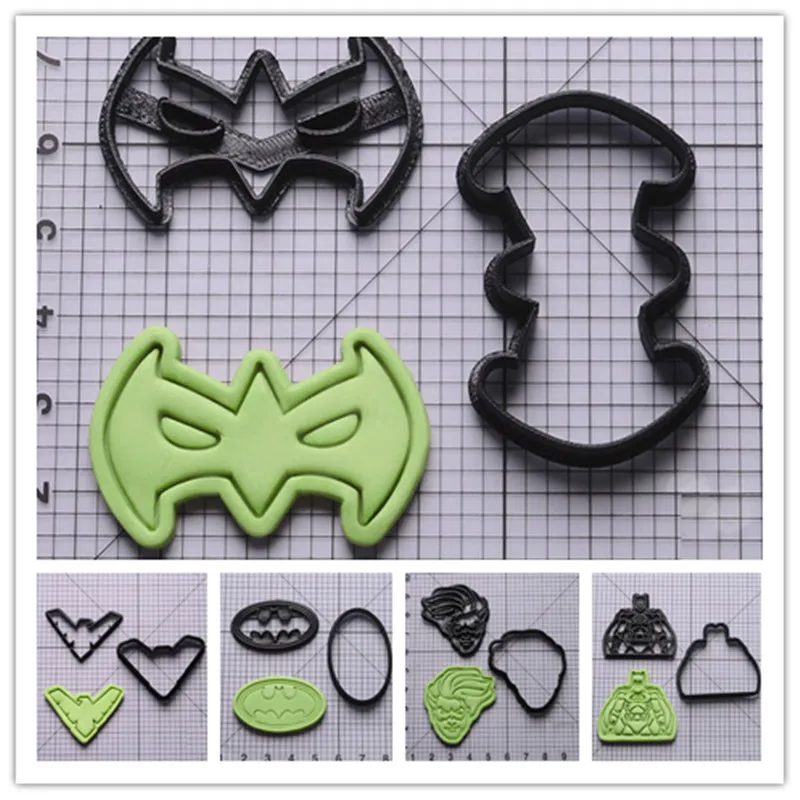 Super Hero bat nightwing mask biscuit stamp cookie embossing cutter 3D printing baking tools | Дом и сад