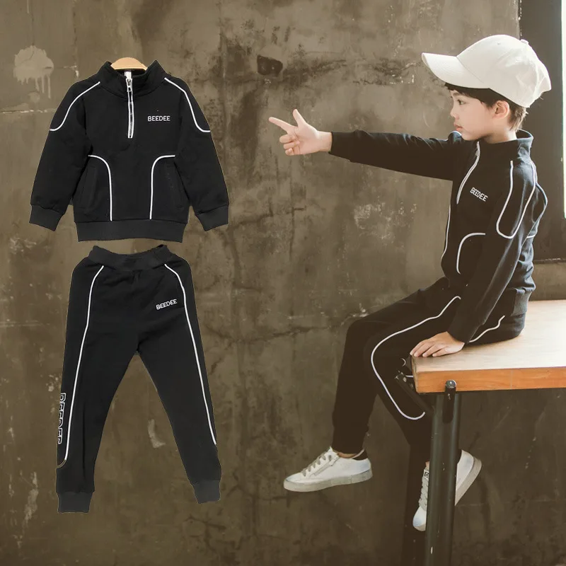 

BOY'S Spring And Autumn Card Rope-Style Set 2019 New Style Fashion Child Korean-style Sports Two-Piece Set