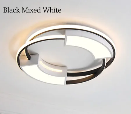 White mixed black Современные светодиодные потолочные светильники VEIHAO для гостиной, спальни, кабинета, круглые белые/черные 110 В 220 В, домашний декоративный потолок, светильники - Цвет корпуса: White mixed black