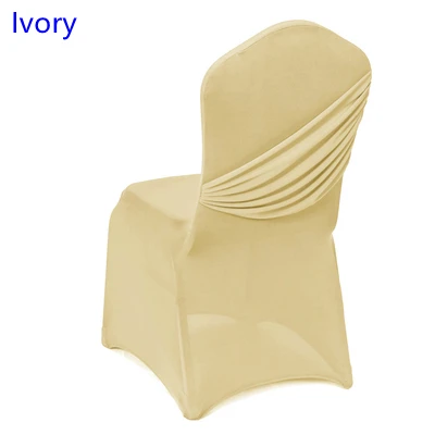Ivory Colour Wedding Lycra Chair Covers One Cross Cover Spandex Pleated Luxury Party Decoration On Sale | Дом и сад