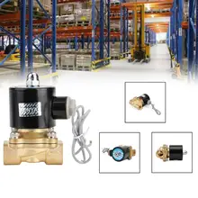 Areyourshop 1/" AC 220V AC220V DC 12V 24V латунный Электрический электромагнитный клапан нормально закрытый водный воздушный G1/2