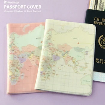 

2019 Hot Sale World Map Travel Passport Cover PVC Holder Travel Passport Cover Case Brand Passport Holder Documents Folder Bag