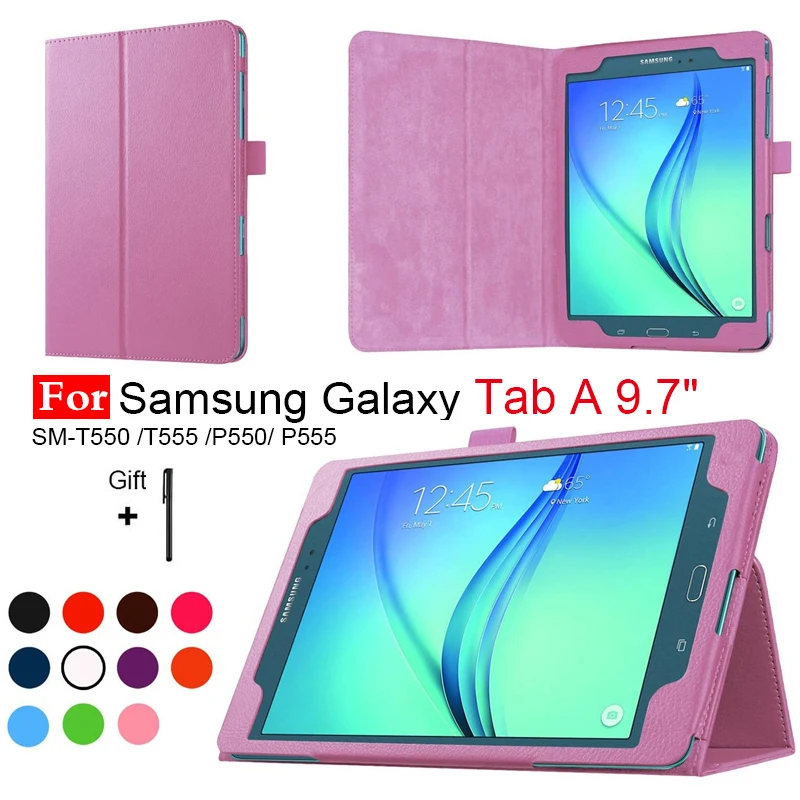 Чехол-подставка для Samsung Galaxy Tab A 9 7 T550 T555 из искусственной кожи с ручкой планшета |