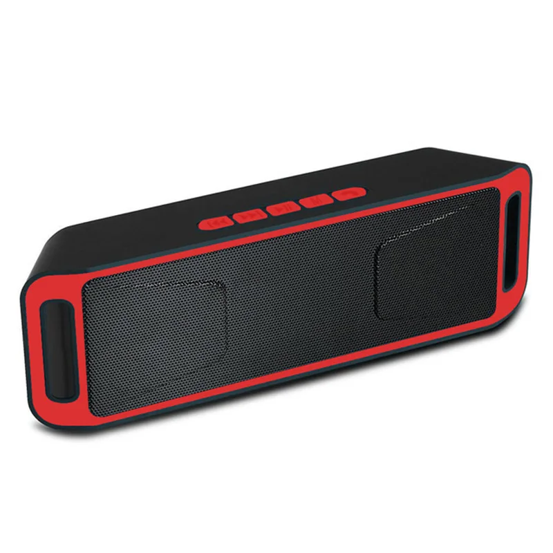 SC208 Portable Outdoor Column Wireless Bluetooth Speaker Dual Horn Bass Subwoofer AUX TF Card U Disk Loudspeaker For PC Phone