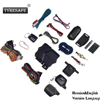 

TYRESAFE B9 English&Russian Version Two-way Start Car Alarm Burglar Alarm System Alarm Remote Control With Silicone Cover Gift