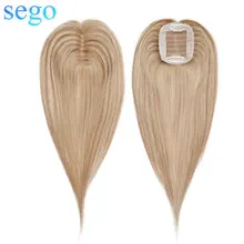 'SEGO 6''-20'' 6x9cm Straight Silk Base Hair Topper Real Human Hair Patch Natural Hairpiece Replacement 13 Colors'