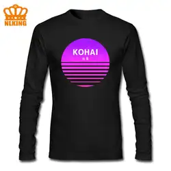 Абстрактный Дизайн Vaporwave Эстетическая Kohai уличная футболка с длинными рукавами в стиле хип-хоп Hombre оригинальный бренд уличная Мужская