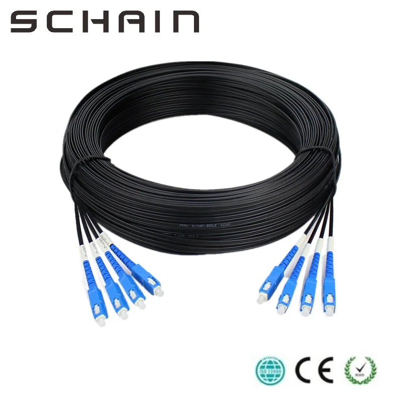 50 м Открытый SC UPC 4 ядра FTTH падение патч-кабель дуплексный одномодовый G657A