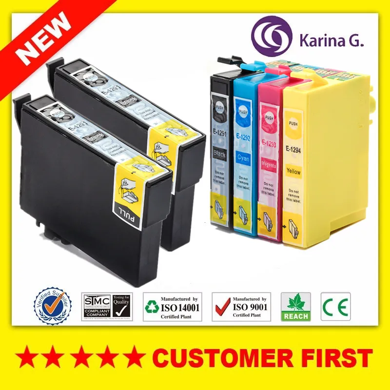 Совместим с картриджами Epson T1291 Φ подходит для Office B42WD BX305F BX305FW 320FW BX525WD BX535WD и т.