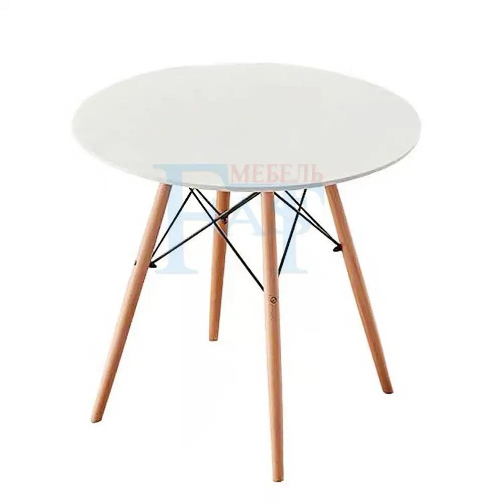 Домашний обеденный стол белая краска на Буковые ножки художественный дизайн