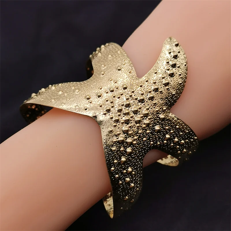 Fkewy Designer Starfish Bracelets For Women Charm Luxury Jewelry Gothic Accessories Festival Cuff Bracelet Girl Valentine Day bangle bracelet