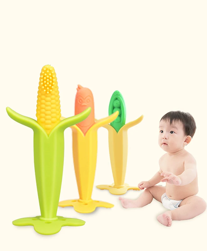 

baby toys Hand Hold Teether baby rattle safe Environmental fruit banana corn Teether toys teething stick baby toys 0-12 months