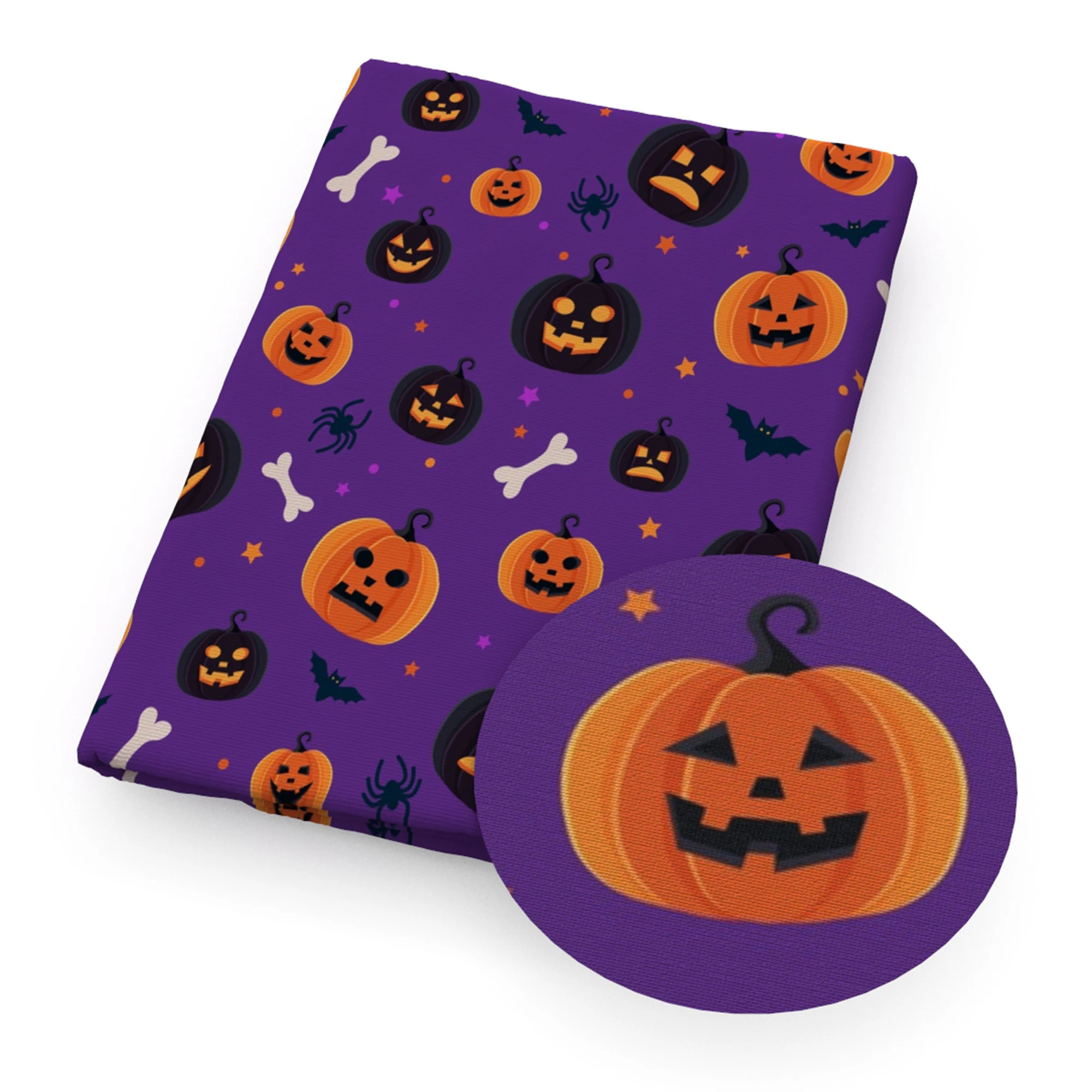 Halloween Kürbis Polyester Baumwolle/Reine Baumwolle Stoff Patchwork für Gewebe Nähen Quilten Stoffe Hand Material 50*145cm