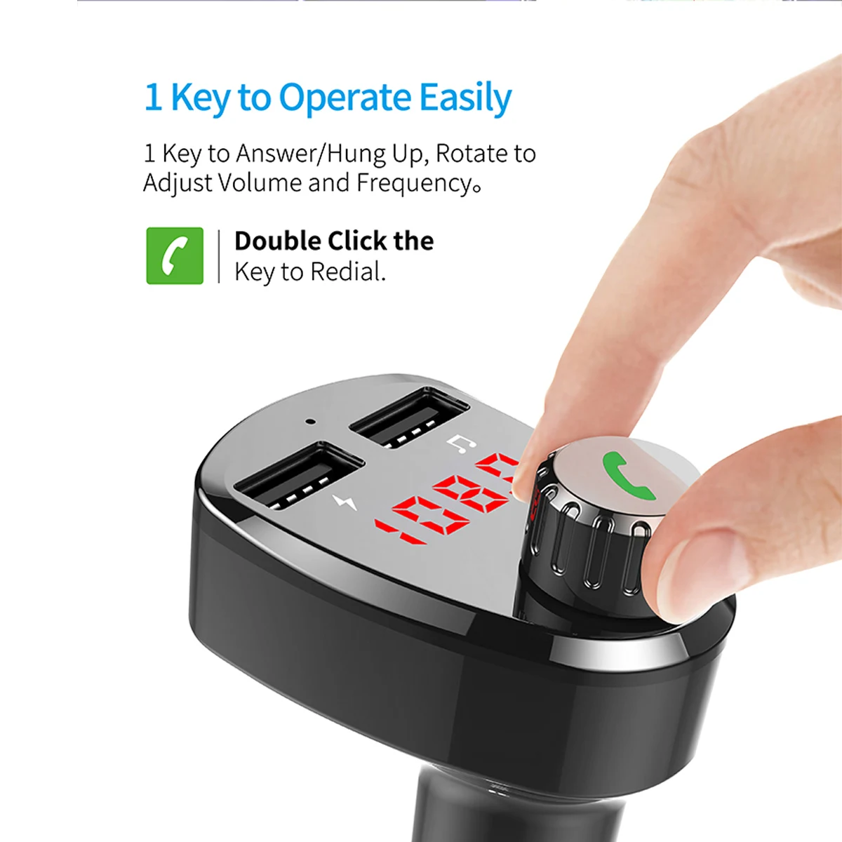 Гарнитура Bluetooth V4.2 автомобильный комплект fm-передатчик ЖК MP3-плеер USB QC3.0 зарядное устройство