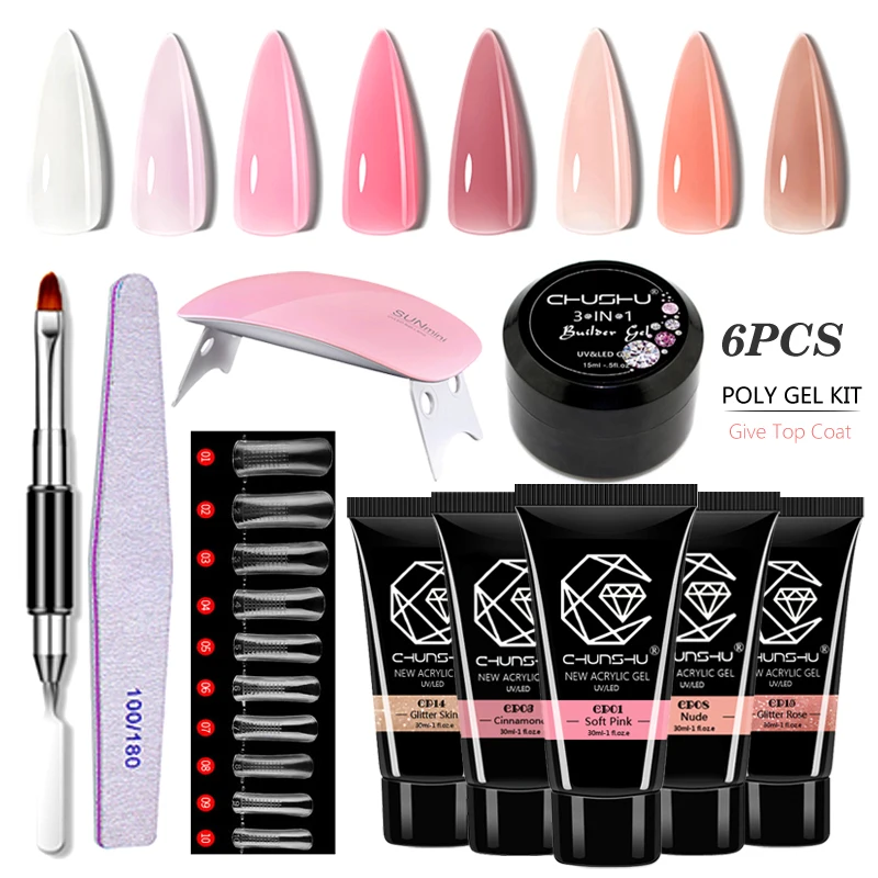 

30ML Thick Builder Gel Nails 15 Colors Poly Acrylic Gel Nail Transparent Hard Nail Gel UV Cover Gel Nail Extend Gel For Nail Art