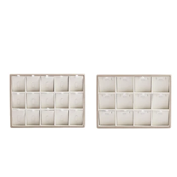

2pc Jewelry Tray Storage Necklace Ring Showcase Display Organizer 18x25x3cm