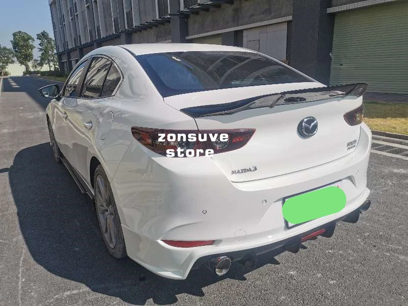 Используется для нового Mazda 3 спойлер год глянцевое углеродное волокно/FRP заднее крыло R стиль спойлер, аксессуары