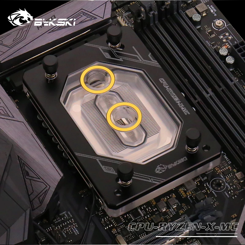  Bykski CPU-RYZEN-X-MC RGB Led CPU Water Cooling Block for AMD AM2 AM3 AM4 TR4 Black - 4000104145528