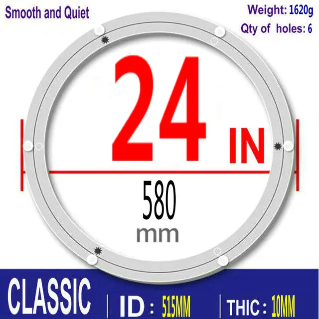 HQ 4-40INCH CLASSIC Thicken Aluminium Alloy Swivel Plate Lazy Susan Turntable Dining Table Swivel Plate for Kitchen Furniture 24INCH 58CM OD