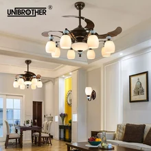 Китайский Тип 42 дюймов потолочный вентилятор-люстра с дистанционным Управление Гостиная Ресторан Спальня 6 8 огни украшение дома огни