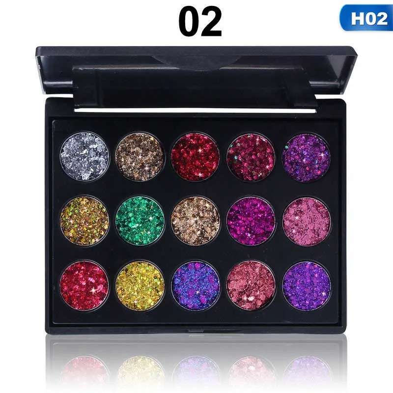 02 Алмазная блестящая палитра теней для век Shimmer Eye Shadow Pallete Fashion beauty Eyes MakeUp Powder Pallete Korea Cosmetics - Цвет: 02