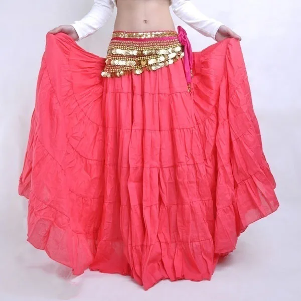 FEECOLOR Women Bohemia Tribal Belly Dance Gypsy Full Circle Swing Bellydance Skirt Clothing(only skirt,without Belt)