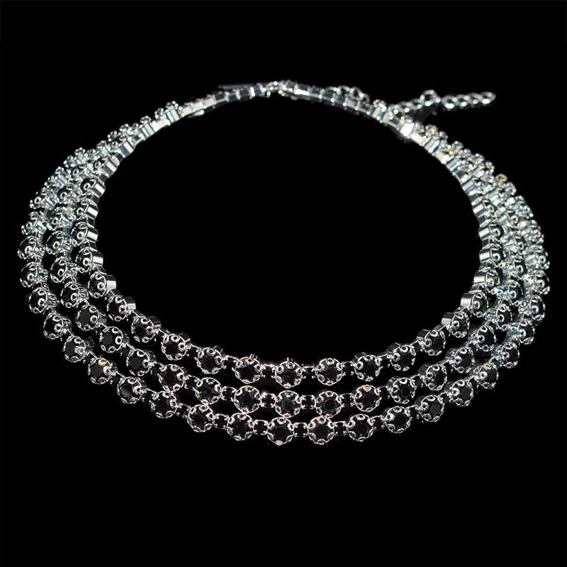 Rhinestone Choker Necklaces Torques Collar Women Statement Simple Open Collar Necklace Ladies Party Punk Crystal Necklace