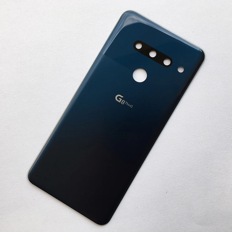 BINYEAE стеклянный аккумулятор задняя крышка чехол для LG G8 ThinQ 3 отверстия камеры задний корпус с клейкой заменяющей частью