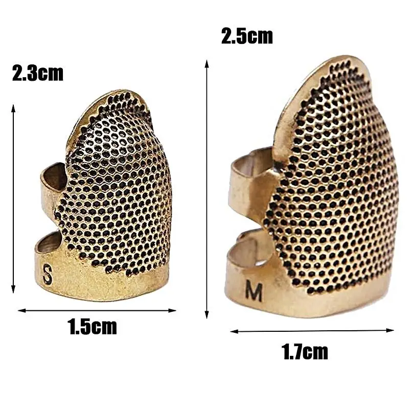 Retro Handworking Sewing Thimble Finger Protector Needlework Metal Brass Sewing Thimble DIY Sewing Tools Accessories