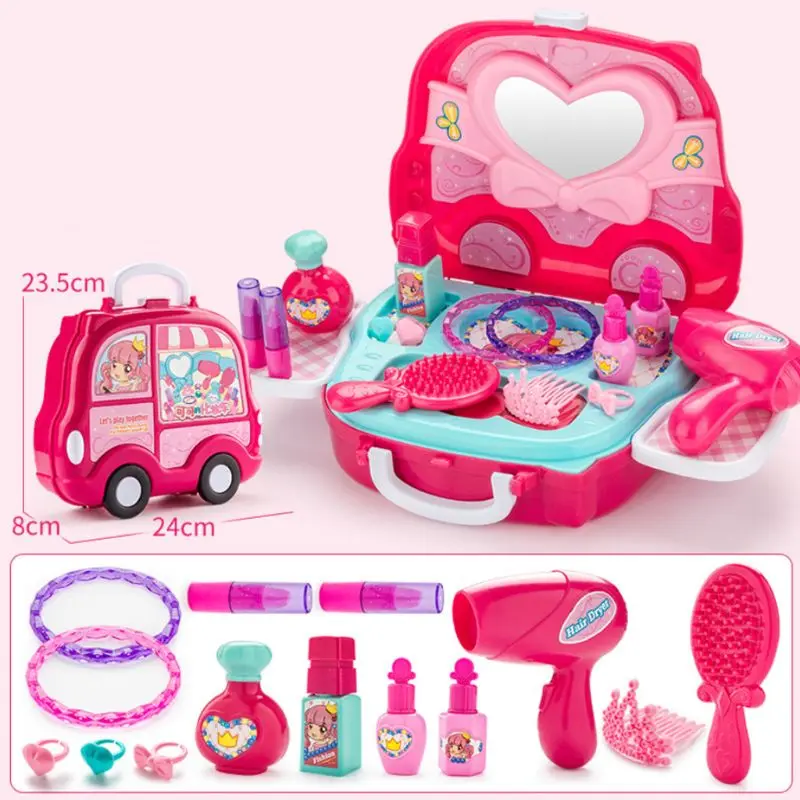 Children Kids Kitchen Kitchenware Make Up Pretend Role Play Toys Playset Travel Case Kit For Boys Girls Educational Gift