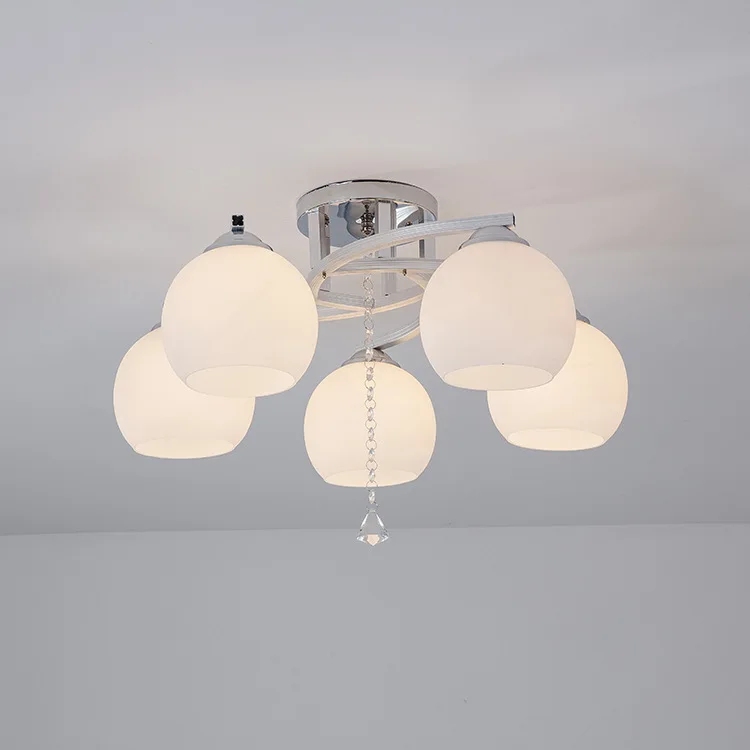 

Simple modern crystal LED droplight sitting room warm three marriage room home restaurant bedroom absorb dome light