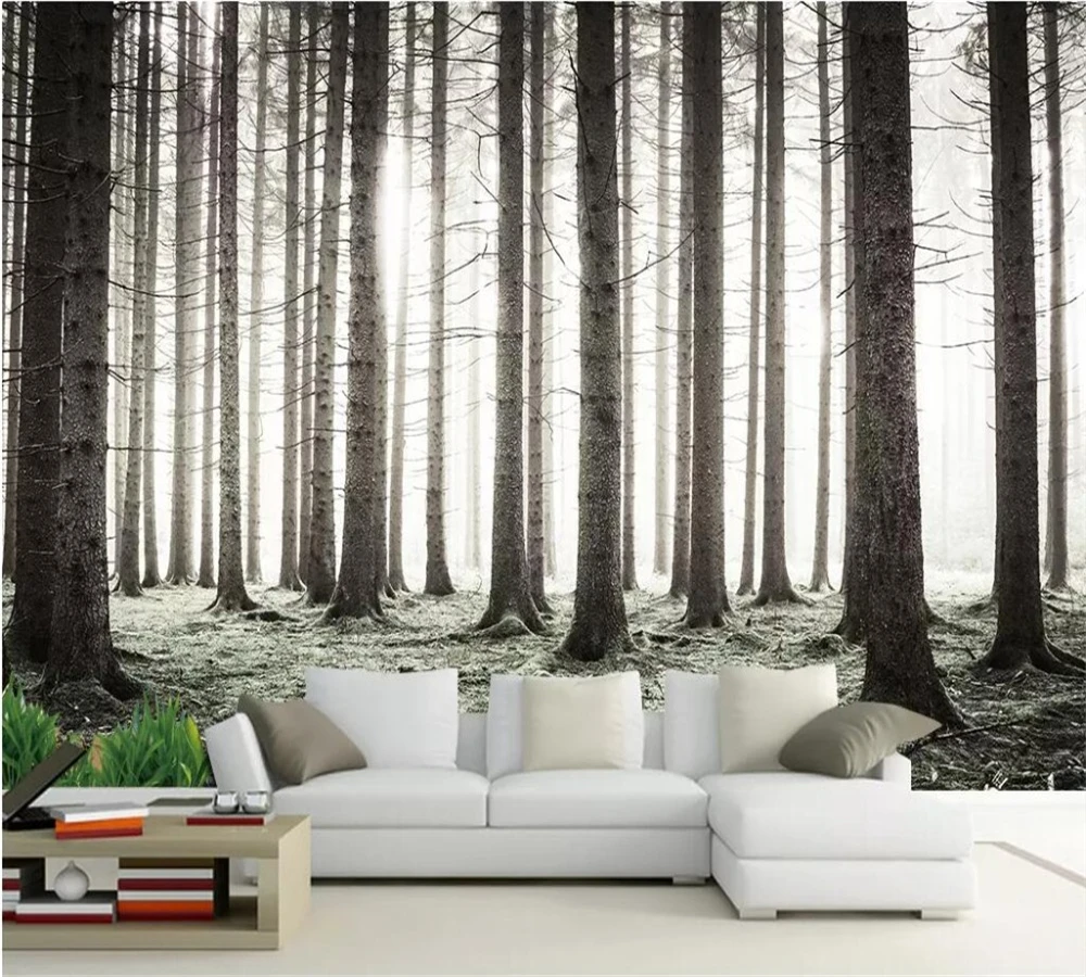 

beibehang 3D wallpaper custom fashion living room bedroom Chinese style beautiful forest fog mountain living room background