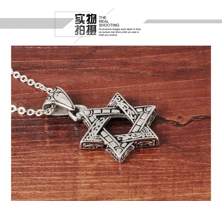 OPK New Style Titanium Steel Hexagram Pendant Retro Fashion Star Characteristics Accessories MEN'S Necklace