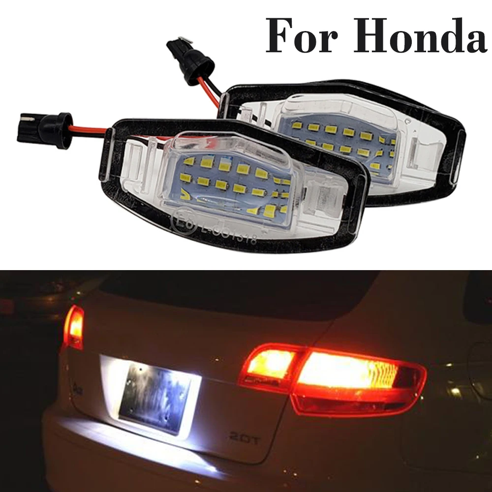 Per Honda Odyssey Legend Accord Civic 7 8 9 City 4 Mr-V 2 Pcs Led Car Number Lampada Assembly Auto Targa Luce Luces