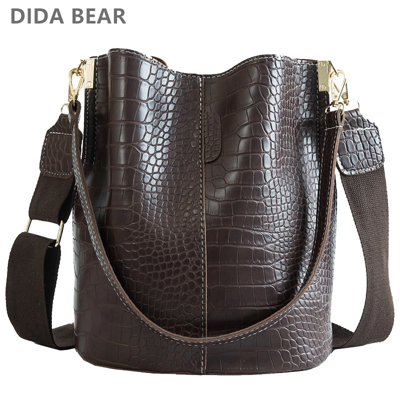  DIDA BEAR Crocodile Crossbody Bag For Women Shoulder Bag Brand Designer Women Bags Luxury PU Leathe - 4000153156310