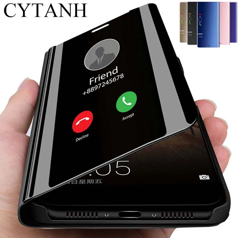 Funda con tapa de espejo inteligente para samsung galaxy m31, 31m, sm-m315f/ds, 6,4 '', soporte para libro, samsung galaxy m31