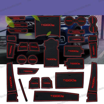 

Lsrtw2017 Car Interior Full Set Anti-slip Mat Door Slot Mat Water Cup Mat for Chery Tiggo 8 2018 2019 2020 Interior Accessories