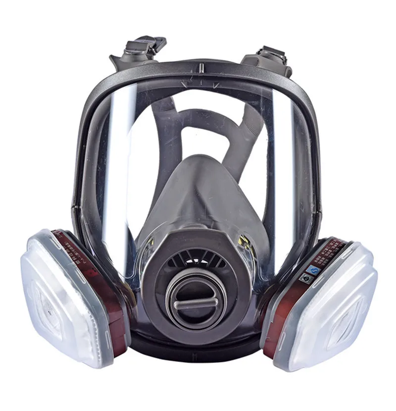 

3 Interface Full Face Gas Mask Adjustable Facepiece Painting Spraying Chemical Respirator Dust mask Combination for 3M 6800 Type