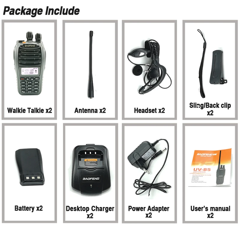 2 шт. Baofeng UV-B5 легкий Портативный РАДИОТЕЛЕФОНА Walkie Talkie “иди и UHF VHF Любительская рация двойного диапазона с возможностью радио Comunicador иди и болтай Walkie Talkie 50 км