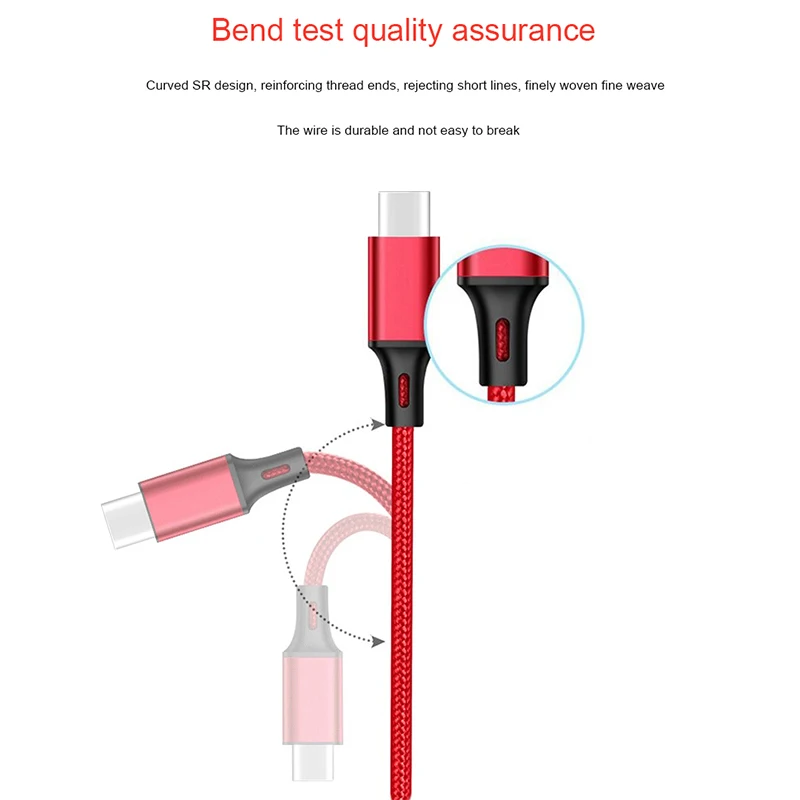 รูปสินค้า สายชาร์จ USB Type-C 2 เมตร สำหรับมือถือทุกรุ่น