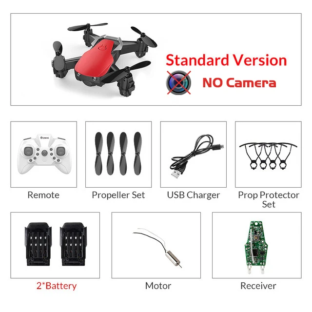 redstandard2battery Eachine E61/E61hw мини-Дрон с/без HD камерой режим удержания высоты RC Квадрокоптер RTF WiFi FPV складной Вертолет VS HS210 - Цвет: redstandard2battery