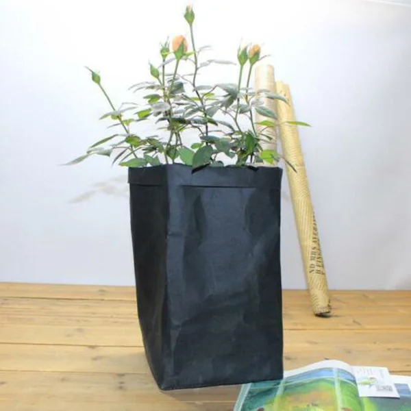 Многоразовый моющийся крафт-бумажный мешок, цветочные горшки, многофункциональная домашняя сумка для хранения PAK55