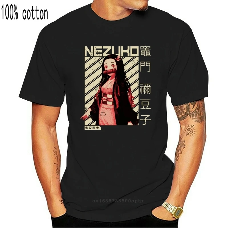 Demon Slayer Nezuko Short Sleeve Black T-Shirt S-3Xl Pure Cotton? Tee Shirt | Мужская одежда