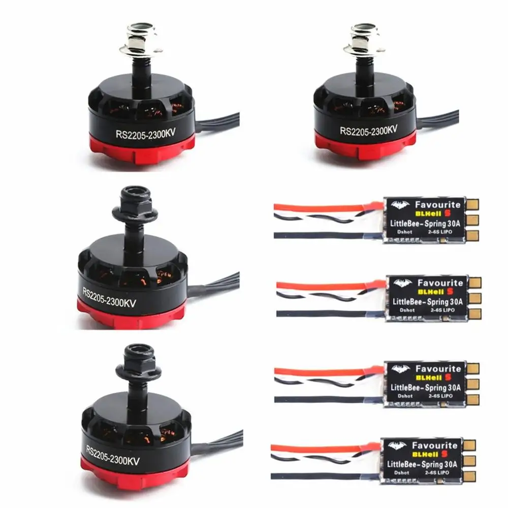 

RS2205 2205 2300KV CW / CCW Brushless Motor LittleBee SPRING 30A BLHeli_S ESC for FPV Martian QAV210 Chameleon