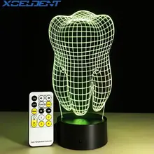 1 шт. зубы тип 3D Светодиодная лампа стоматологический креативный подарок красочный 3D зуб градиентный светильник стоматология клиника художественная работа Artware Night