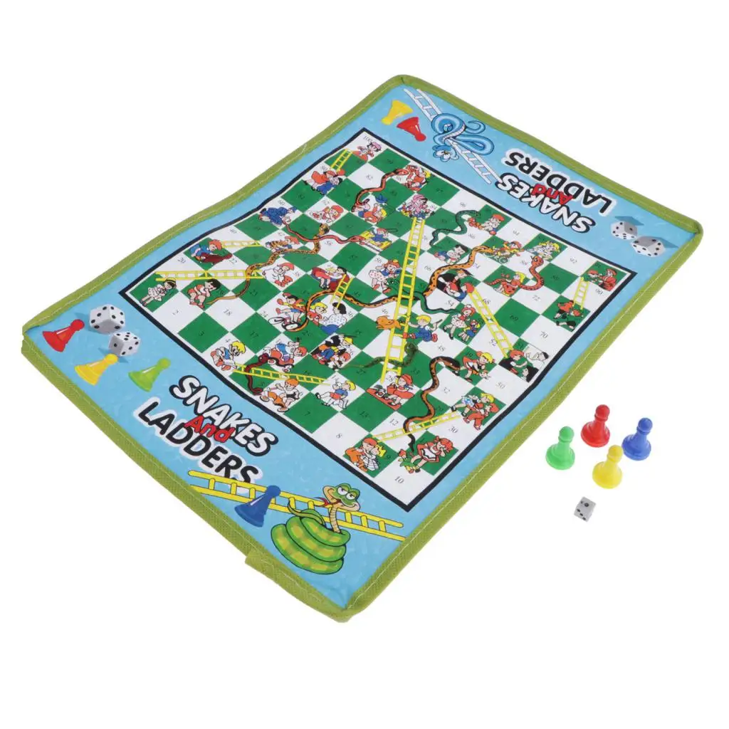 Non-woven Snakes & Ladders Traditional Family Outdoor Game Gift - 38cm*27cm