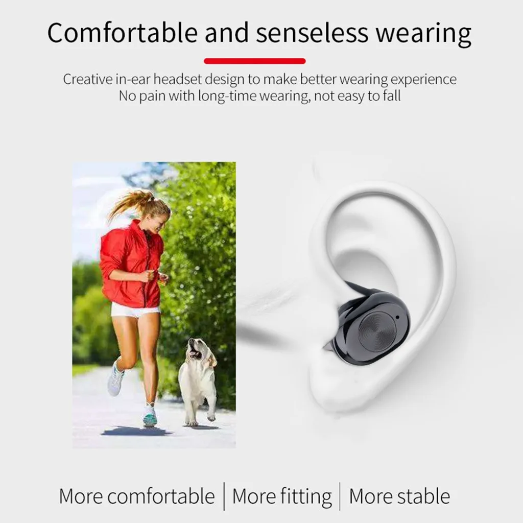 VOBERRY Мини Bluetooth 5,0 беспроводная гарнитура TWS бинауральная стереогарнитура Hifi гарнитура для движения уха Водонепроницаемая 719#2
