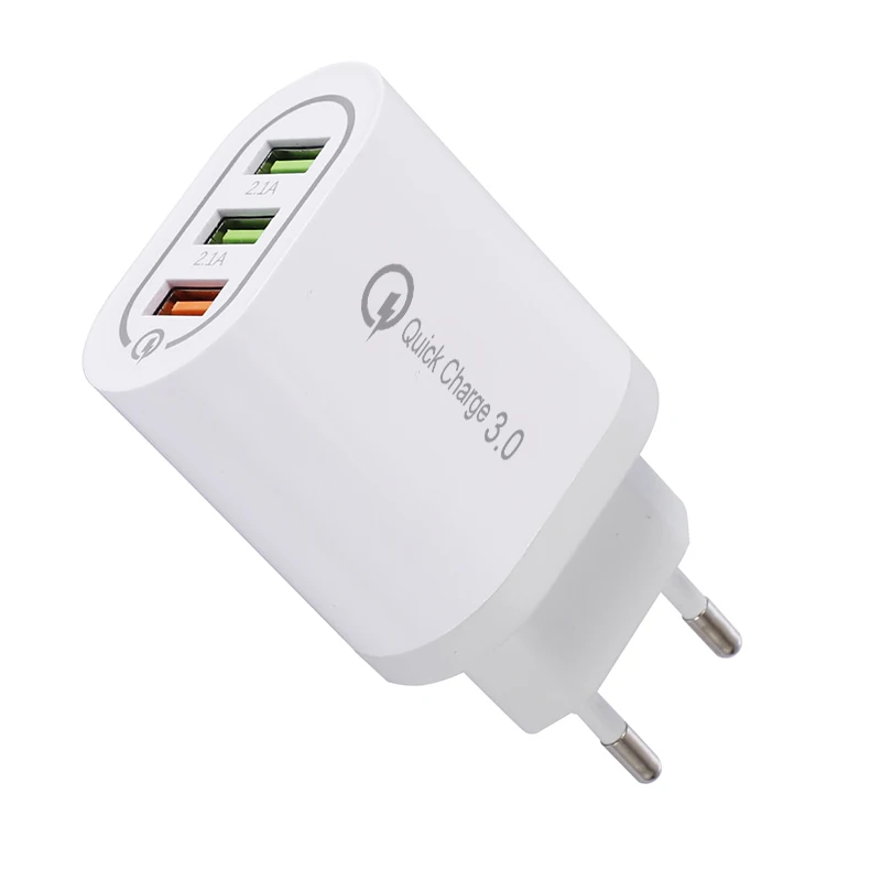 Зарядное устройство для телефона 3 порта USB 3A Max умное быстрое зарядное устройство для путешествий настенное зарядное устройство адаптер для iPhone samsung Xiaomi Redmi Note 7 8 Adapte - Тип штекера: EU Plug White