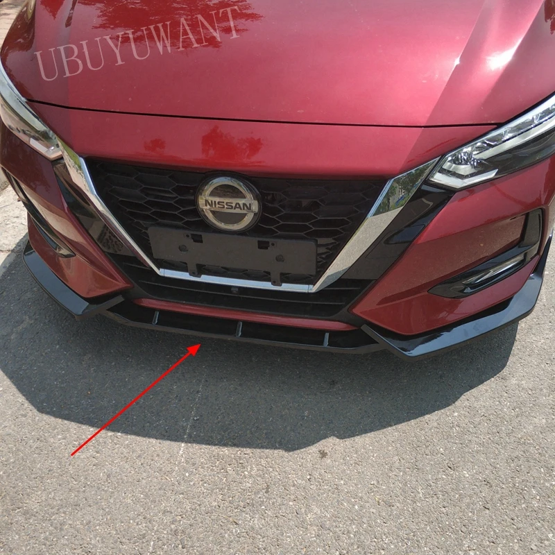 

UBUYUWANT Carbon Fiber Look/ Black 3Piece Car Front Bumper Lip Chin Bumper Body Kits Splitter Diffuser For 19 Nissan Sentra2019
