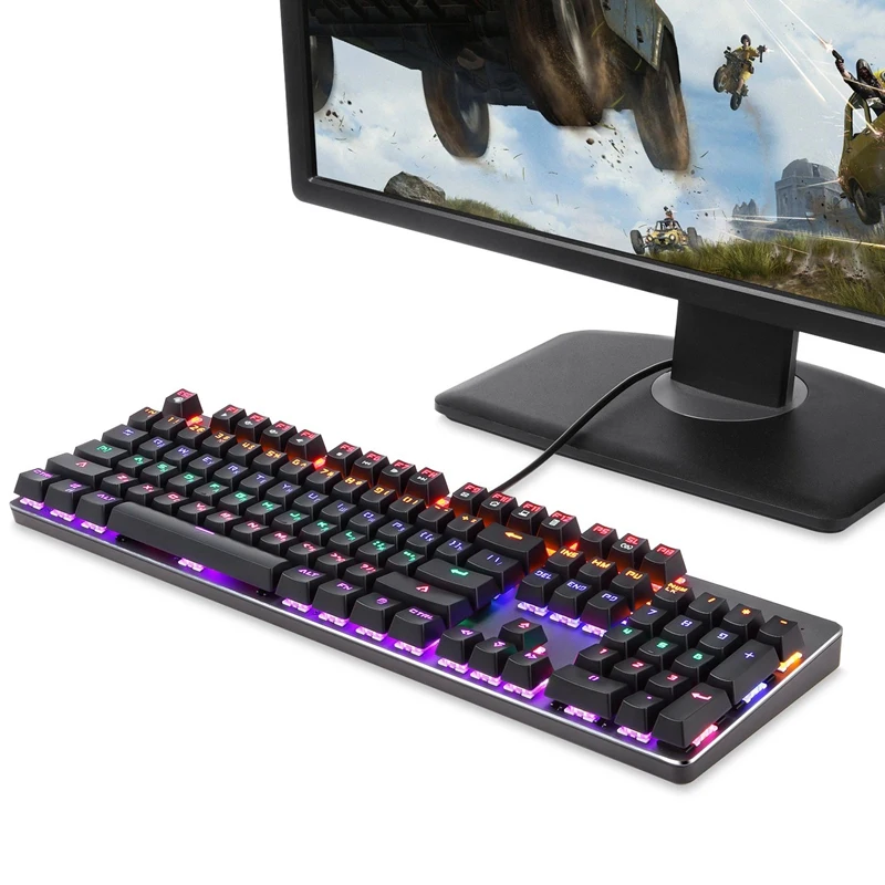 K73 USB механическая клавиатура 104 клавиш синий переключатель игровые клавиатуры для планшетного компьютера